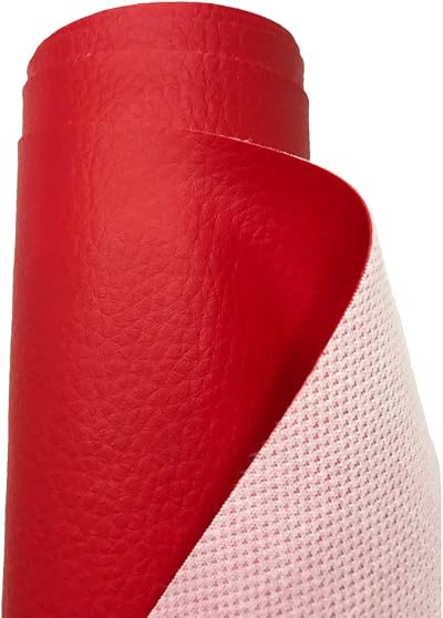 A-Express Grained Faux Leather Fabric Red 2 Metres 140cm Wide 0.8mm