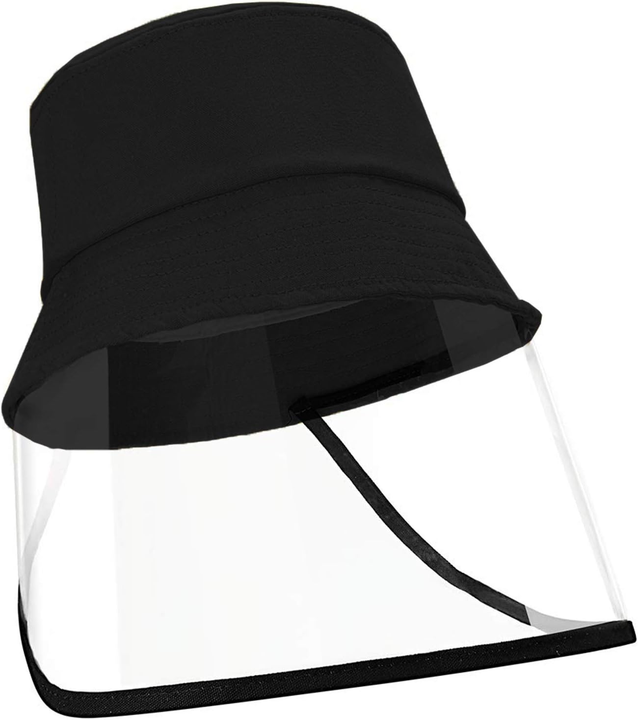 XMWEALTHY Anti-Spitting Full Protective Hats Anti-Saliva Kids Safety Outdoor Face Shield Mask Hats Toddlers Waterproof Windproof Dustproof Fisherman Hats for Baby Boys Girls(BLACK-21.2"/8-13 Y)