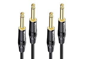 Cable Matters 2-Pack 1/4 Inch TS to TS Electric Guitar Cable - 6ft, Guitar Amp Cord, Instrument Cable for ElectricGuitar, Mandolin, Bass AMP, Keyboard, Mixer, Equalizer