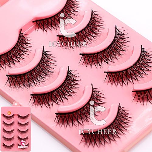 Acrylic 5 Pairs Makeup Natural False Eyelashes Eye Lash Long Black Handmade Soft