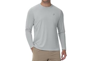 Runhit Men's UPF 50+ Sun Protection Shirts Long Sleeve UV Swim Shirt Fishing Hiking Running Rash Guard Quick Dry Lightweight