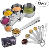 HAUSPROFI Measuring Cups and Spoons Set 13 Pieces Stainless Steel view 7