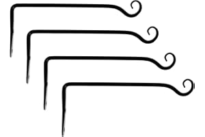 2WAYZ Plant Hanger Bracket for Outdoor - Heavy Duty Hanging Plant Hooks - Forged Wrought Iron Flower Pot Hangers - Black Hanging Hooks for Bird Feeders, Planters, Lanterns - Set of 4