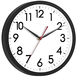 AKCISOT 12 Inch Wall Clock Silent Non-Ticking