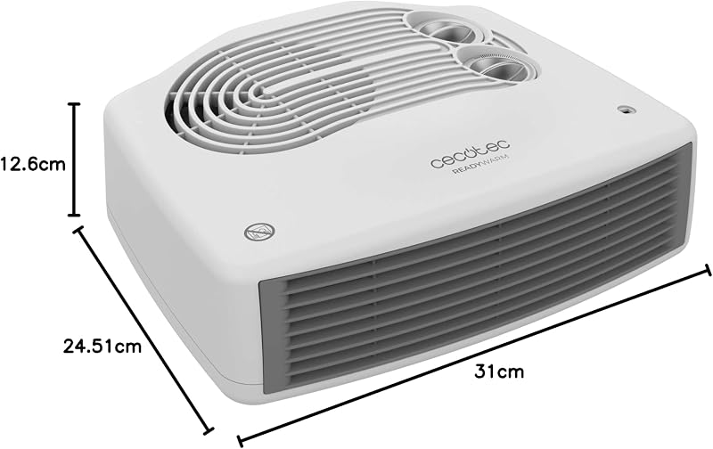 Termoventilatore Readywarm 3000 Horizon White. 3000W, Riscalda Fino 28M². Termostato Regolabile, Facile Trasporto, Funzionamento Silenzioso, Sicurezza Surriscaldamento. Ideale Per Ogni Stanza.