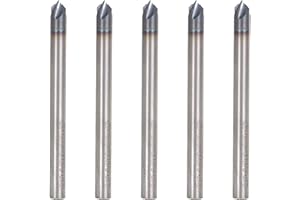findmall 5Pcs 1/8 Inch Helix Carbide End Mill Tialn Coated 4 Flute 90 Degree Chamfer Angle Fit for Aluminum Cut Non-Ferrous M