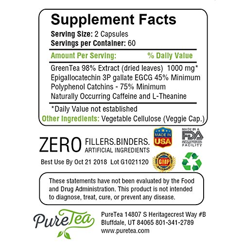 Green Tea Extract Supplement with EGCG for Weight Loss Boost Metabolism & Promote a Healthy