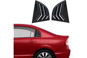 XYHGM for Honda Civic 8th Gen 2006 2007 2008 2009 2010 2011 Window Louvers Rear Side Window Louvers Air Vent Scoop Shades Cover Blinds Trim Exterior Accessories 2PCS(Bright Pitch Black)