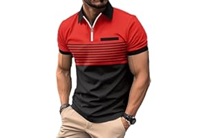 ROOMLINE Men's Polo Shirts 2025 Short Sleeve Casual Polo T Shirt Color Block Slim Fit Golf Shirts with Pocket