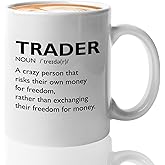 Bubble Hugs Stock Market Coffee Mug - Trader Definition Crazy Person - Day Trader Brokers Financial Adviser Investor Office Saving Investing Trading Planner 11oz White