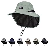 ZOORON Kids Sun Hat with Neck Flap UPF 50+ UV Protection Wide Brim Breathable Fishing Safari Beach Summer Hat for Boys Girls