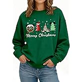 IsPICK Christmas Sweatshirt for Women Magic Merry Christmas Sweatshirts Xmas Holiday Crewneck Pullover Tops
