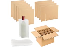 AOBOPLE 2 Set Glass Divider Kits for Moving,Kitchen Moving Box Kit,Kitchen Dish Packing Kit with 24 pcs Foam Pouches Fits in 16x12x12 Inch Box for Packing Shipping(Box Not Include)