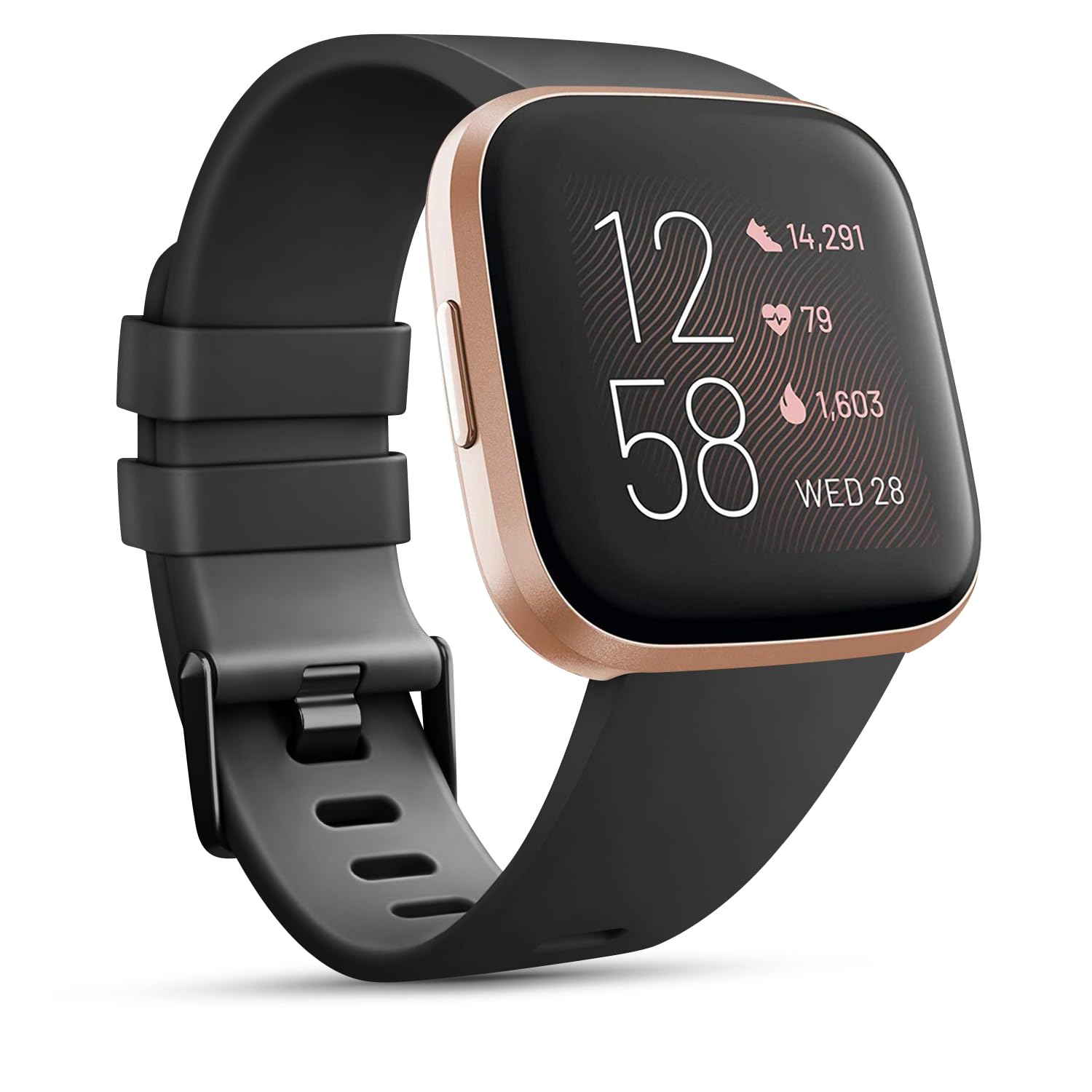 Fitbit Versa 2 & Lite Silicone Sport Classic Replacement Straps (S, Black) — image 1