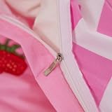 Loussiesd Strawberry Bedding Duvet Cover Set 3 Pieces Pink Microfiber Kids Twin view 5