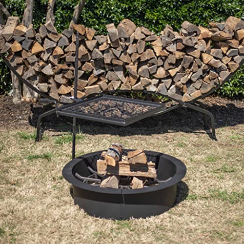 TITAN GREAT OUTDOORS Adjustable Swivel Grill, Steel Mesh Cooking Grate