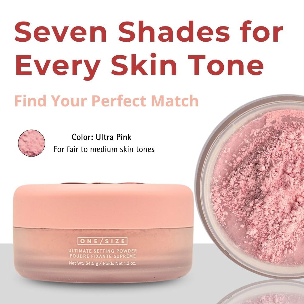 One Size Ultimate Blurring Setting Powder Full Size - Ultra Pink - for Fair to Medium Skin Tones