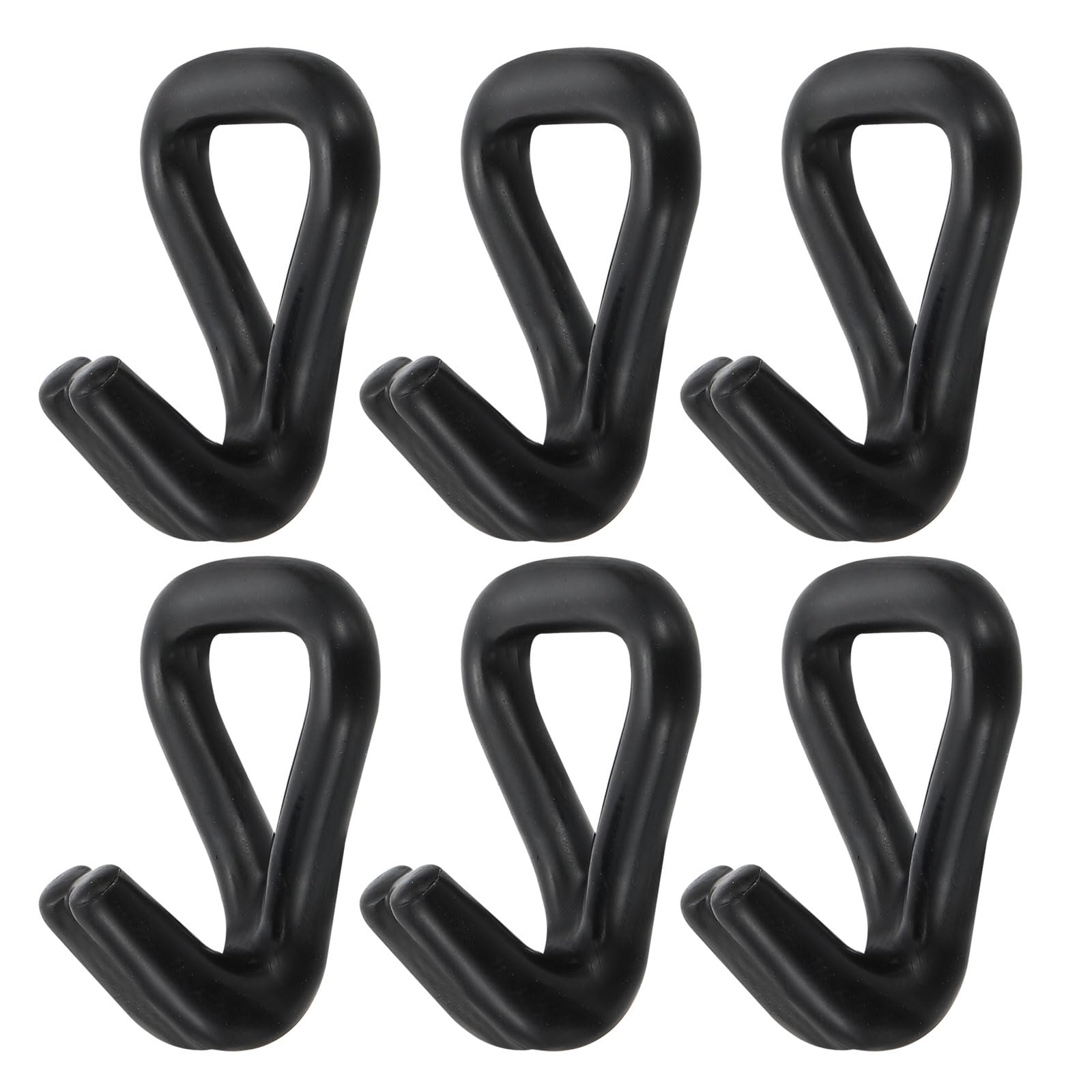 PATIKIL 6 Pack Ratchet Double J Hook Load 2204 LBS for 7.5mm Tie Down Strap Webbing on Car Truck Trailers Towing Strap, Black
