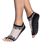 Tucketts Flow Toeless Pilates Socks with Grips for Women, Non-Slip Barre Yoga Socks for Barefoot Workouts, Sizes 5-13, 1 Pair