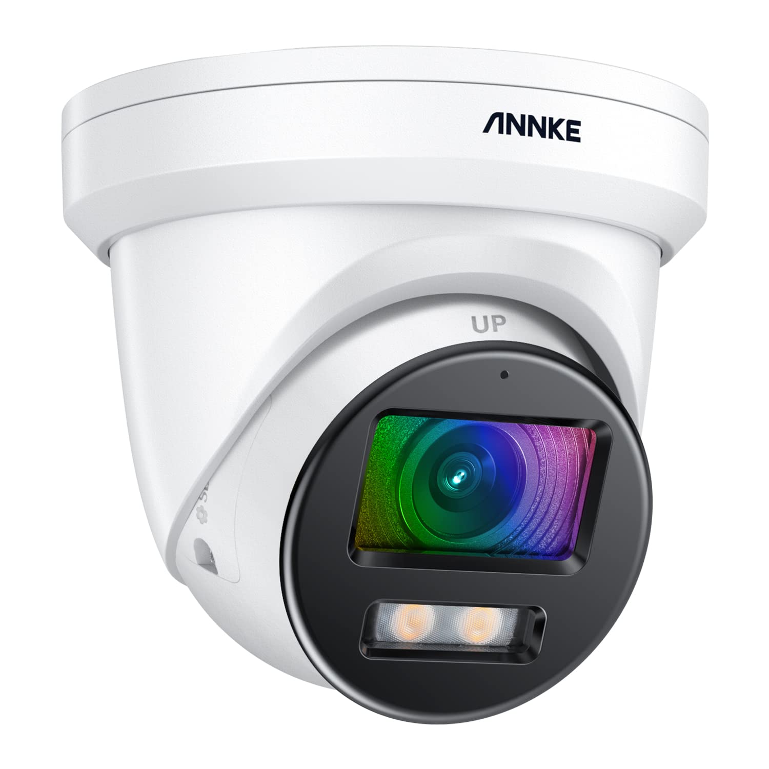 ANNKE NC800 4K/8MP POE Security Camera, Ultra HD Turret Camera with 130 ft Ture Color Night Vision, Smart Human/Vehicle Detection, IP67, Metal Housing, Built-in Micro SD Slot and Microphone