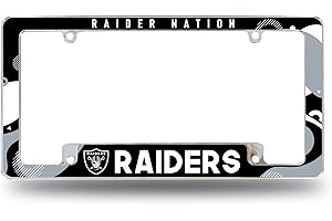 Rico Industries NFL Football Wave 12" x 6" Chrome All Over Automotive License Plate Frame for Car/Truck/SUV