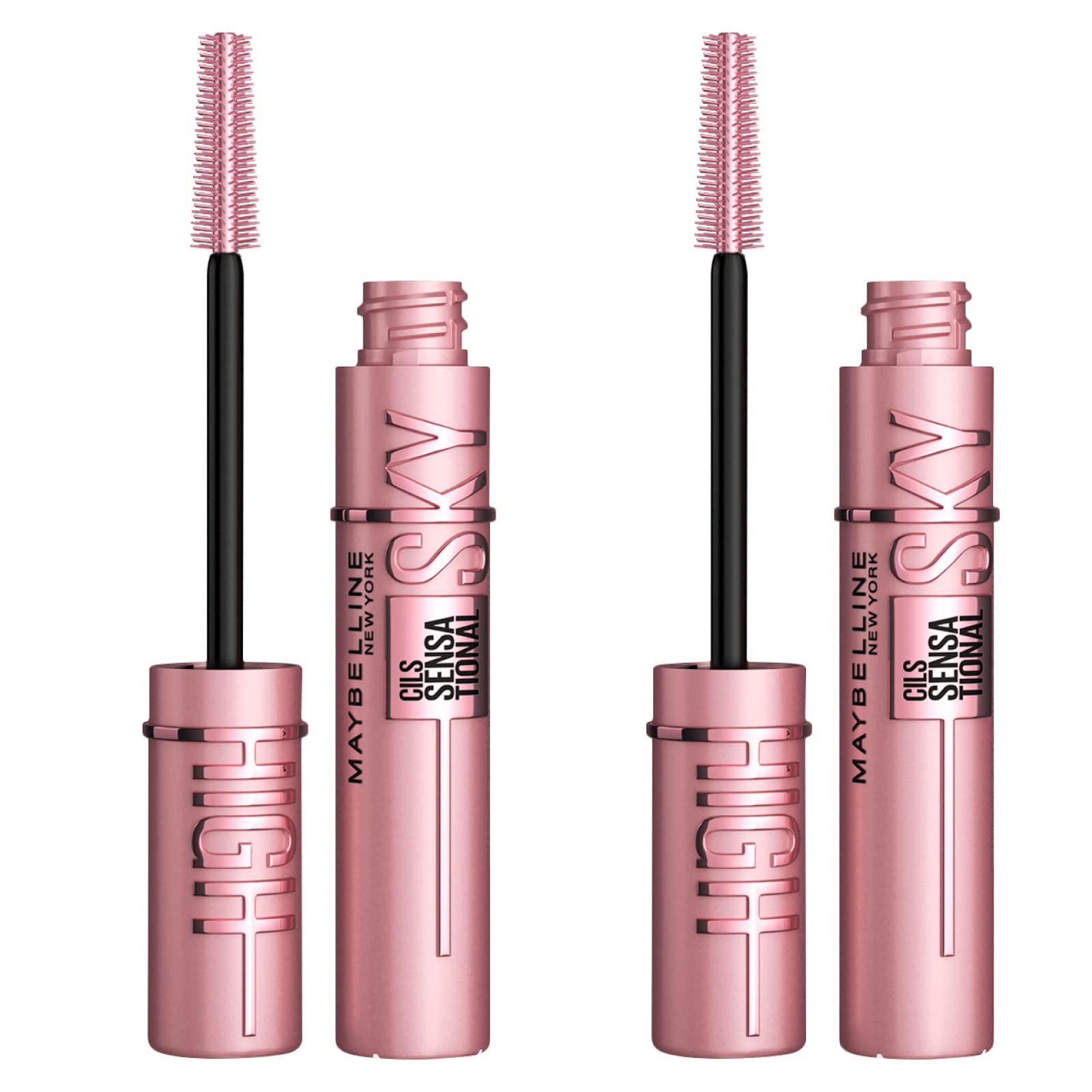 2x Maybelline New York Sky High Volumizing and Lengthening Mascara Black Color Suitable for Sensitive Eyes