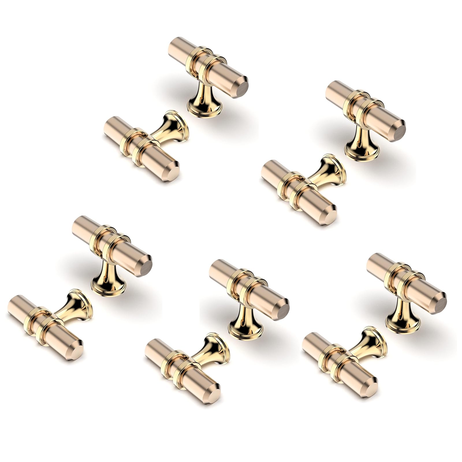 Vokowin 10PCS Cabinet Knobs Pulls Handles, Furniture Cupboard Drawer Cupboard Dresser Knobs for Kitchen Dresser Drawer Bathroom,Drawer Pulls Door Handles,Gold (K448-10)