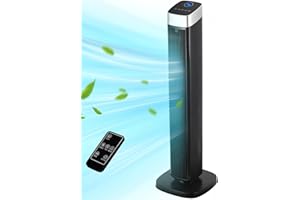 Uthfy Tower Fan for Bedroom, 41" Quiet Bladeless Floor Fan,90° Oscillating Standing Fan with 24H Timer, Remote Control, 3 Speeds, 3 Modes, Fans that Blow Cold Air for Room, Home, Office