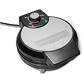 �鶹�� Basics Belgian Waffle Maker with Round 20.3 cm Ceramic Non-Stick Plate, Browning Control, Black