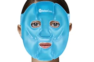 RelaxCoo Cold Face Eye Mask Ice Pack Reduce Face Puff,Dark Circles,Gel Hot Cold Compress,Face SPA for Woman Sleeping, Pressure, Headaches, Skin Care， Blue