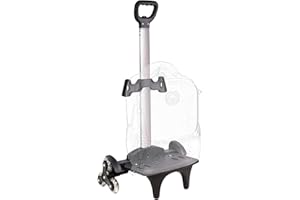 ROYCAR Backpack Trolley, Wheeled Cart Aluminum Alloy, Folding Trolley Cart for Schoolbag, 6 Wheels Luggage Cart