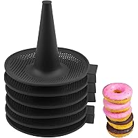 BOXOB 6pcs Donut Mold for Baking, Black Silicone Bagel Maker Pan Doughnut Tray Non-Stick Pastry Molds Bakeware Accessories fo