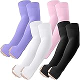 ROXUN 4 Pairs Arm Sleeves with Thumb Hole, UV Sun