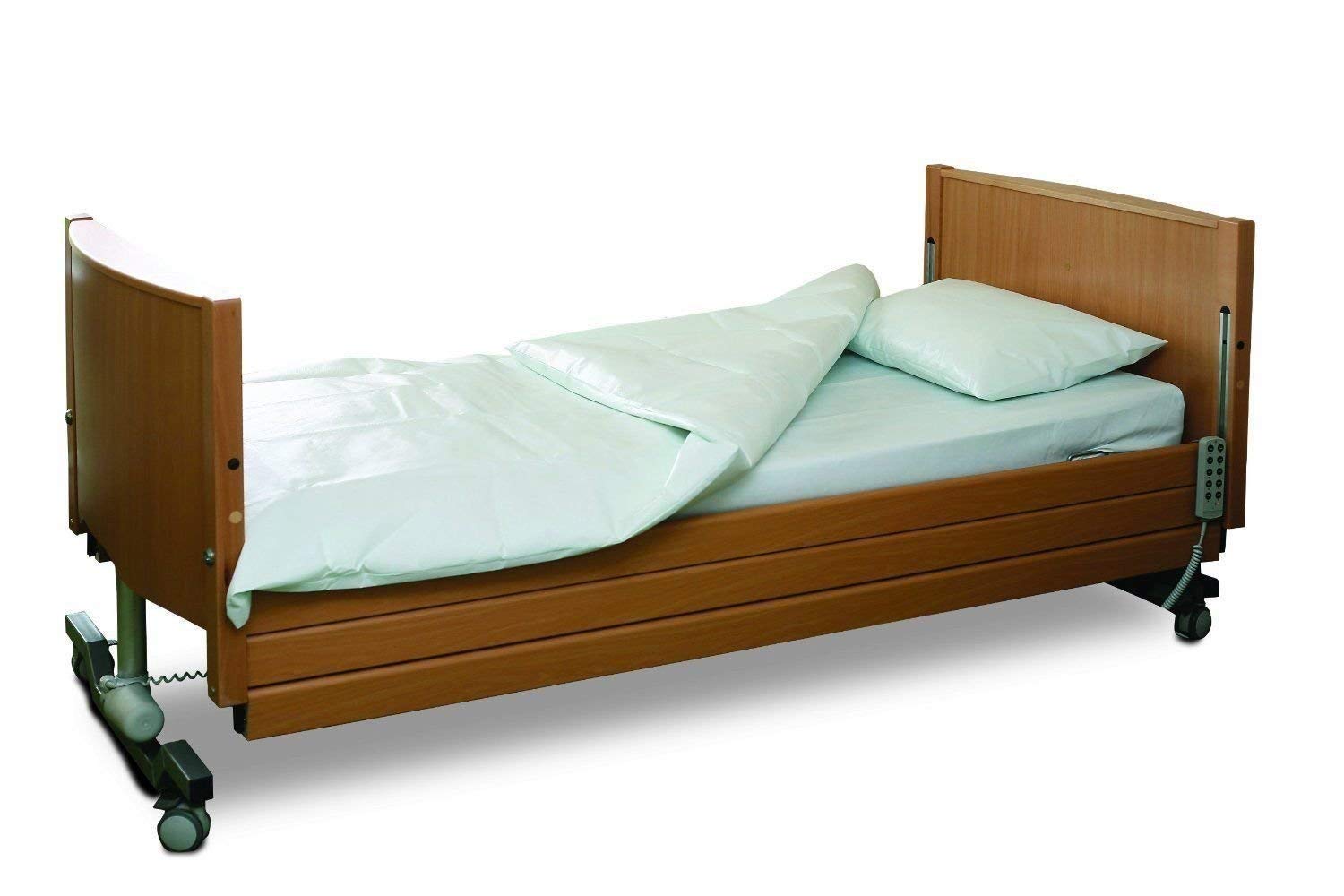 Waterproof and wipe-clean Full Bed set includes a Duvet Protector, Mattress Protector, and Zipped Pillow Protectors for a Double Bed. Flame-retardant British Standard BS5852 source 5.