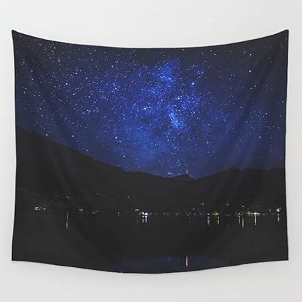 Tissu Chambray De Coton à Bleu Ciel à étoiles Blanches