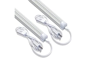 LED Shop Light 4FT 5000K 40W,Monios-L Linkable Utility Ceiling Lights,V-Shaped 5000lm Daylight,T8 Integrated Fixtures LEDs Tubes, Garage Lighting for Workshop,Work Bench,Basement,Plug & Play 2-Pack