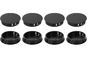 uxcell 8Pcs Plastic Hole Plugs, 45mm(1-3/4") Flush Type Panel Plugs, Round Snap Knockout Locking Plugs for Furniture Insert E