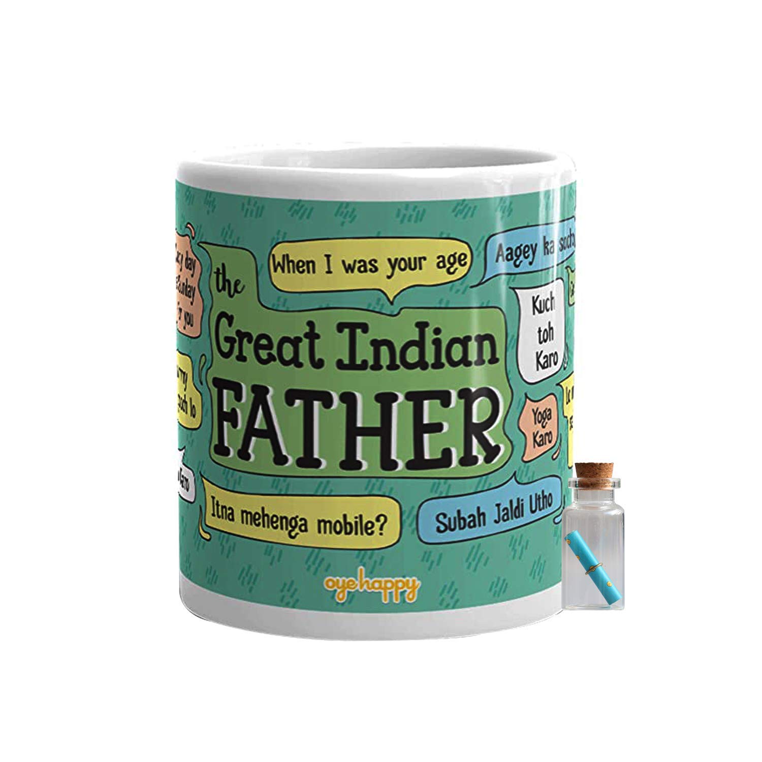 Buy Oye Happy Great Indian Dad Mug Cute Mug with a Tiny Scroll for