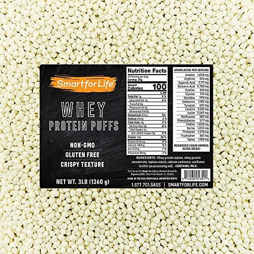Smart for Life Whey Protein Puffs High Protein Zero Sugar Whey Protein Isolate Puffs 3LB