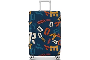 GigabitBest Luggage Cover Protector Suitcase Cover Spandex Washable Baggage Covers Fits 20-30 Inch Travel Suitcase (S, Letters)