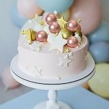ASTARON 20 Pcs Rose Gold Ball Cake Topper Decorations Mini Balloons view 6
