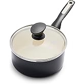 GreenPan Rio Healthy Ceramic Nonstick 2QT Saucepan Pot with Lid, PFAS-Free, Dishwasher Safe, Black