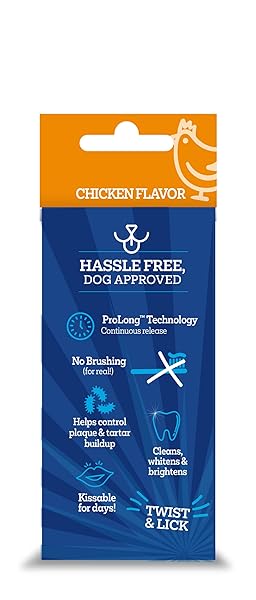 TWIST + LICK DENTAL GEL FOR DOGS, CLEANS TEETH AND FRESHENS BREATH FOR 24 HOURS, CHICKEN FLAVOR, 2 OZ, 30 DAY SUPPLY
