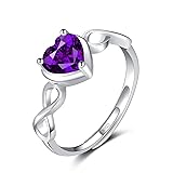 Shysnow Amethyst Birthstone February Ring for Women