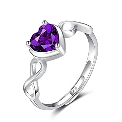 Shysnow Amethyst Birthstone February Ring for Women
