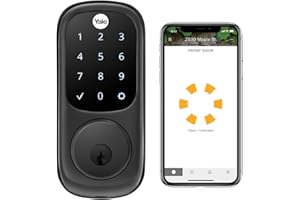 YALE SECURITY Yale Assure Lock, Black Suede Smart Lock with Wi-Fi Connected Digital Touchscreen Keypad for Front or Back Door with Back Up Key, YRD226-CBA-BSP