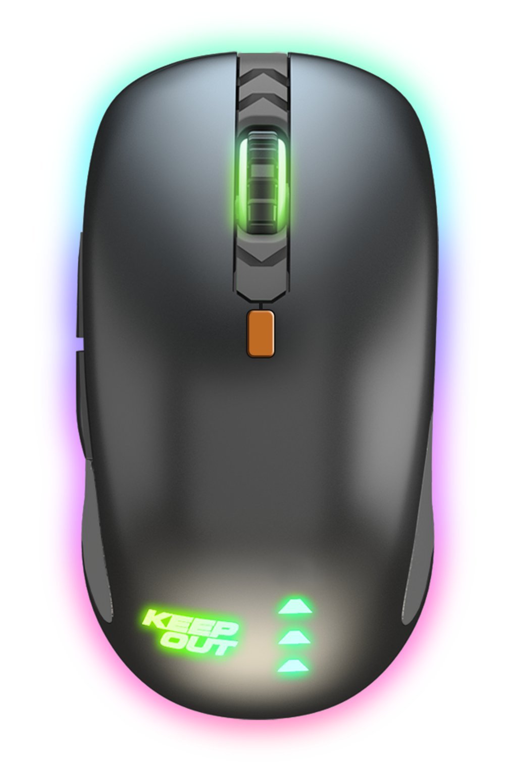 KeepOut x5pro 4000DPI USB Optical Ambidextrous, Gray, Playing, Press studs Buttons, Wheel, 4000 dpi Optical USB Mouse (Black)