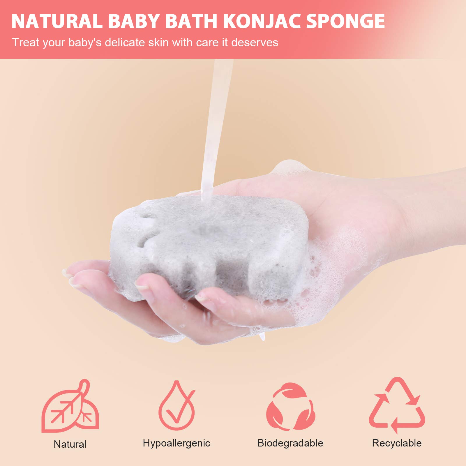 Mua KECUCO Konjac Baby Sponge for Bathing, Kids Bath Sponges for