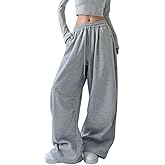 Chmnigma Wide Leg Sweatpants for Women Men Baggy Casual Drawstring Sweat Pants Trendy Athletic Grunge Clothes