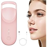 Heated Eyelash Curler, Electric Eyelash Curler with 2-Temp Modes & Type-C Charging, 8s Fast Heat 3s Style 24H Lift for Long-Lasting Natural Effortless Curls, Mini Heated Lash Curler for Women(Pink)